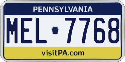 PA license plate MEL7768
