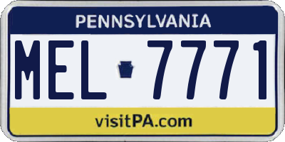 PA license plate MEL7771