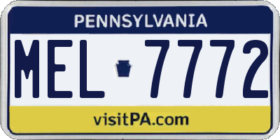 PA license plate MEL7772