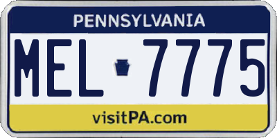 PA license plate MEL7775
