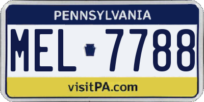 PA license plate MEL7788