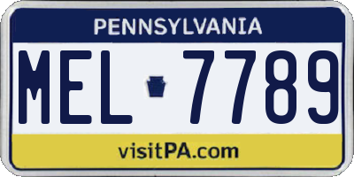 PA license plate MEL7789