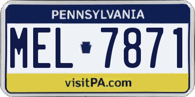 PA license plate MEL7871