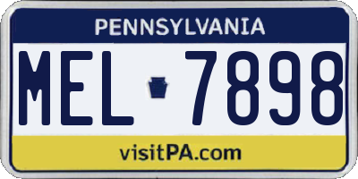 PA license plate MEL7898