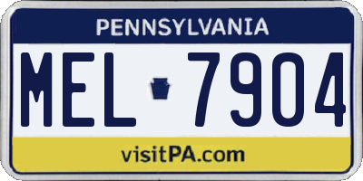 PA license plate MEL7904