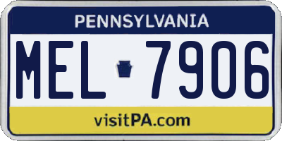 PA license plate MEL7906