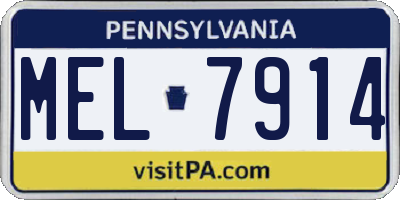PA license plate MEL7914