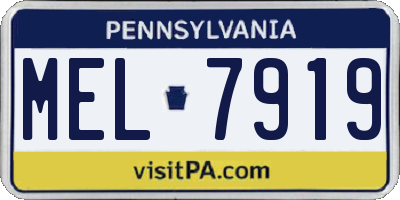 PA license plate MEL7919
