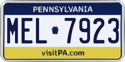 PA license plate MEL7923