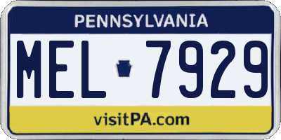 PA license plate MEL7929