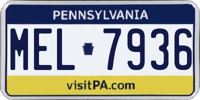 PA license plate MEL7936