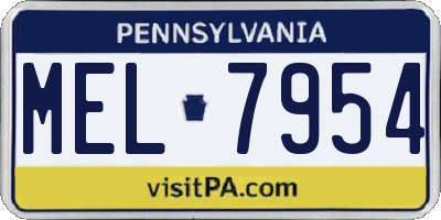 PA license plate MEL7954