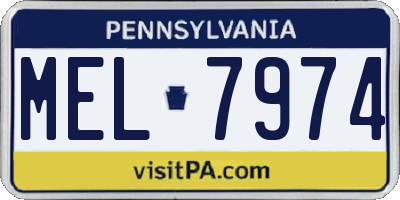 PA license plate MEL7974