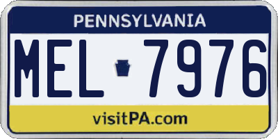 PA license plate MEL7976