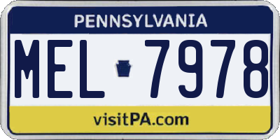 PA license plate MEL7978