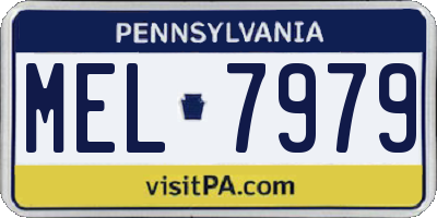 PA license plate MEL7979