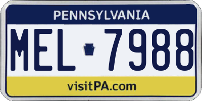 PA license plate MEL7988