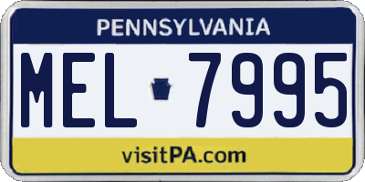 PA license plate MEL7995