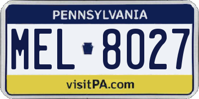PA license plate MEL8027