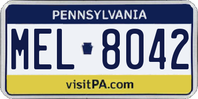 PA license plate MEL8042