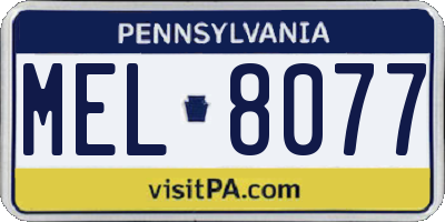 PA license plate MEL8077
