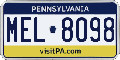 PA license plate MEL8098