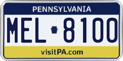 PA license plate MEL8100