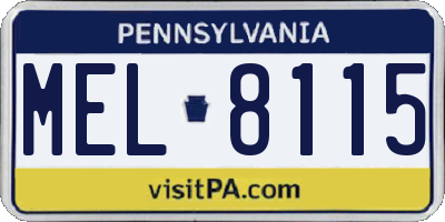 PA license plate MEL8115