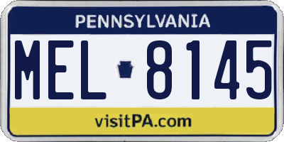 PA license plate MEL8145