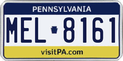 PA license plate MEL8161