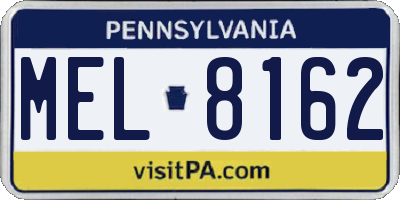 PA license plate MEL8162