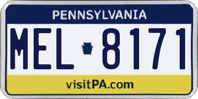 PA license plate MEL8171
