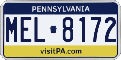 PA license plate MEL8172