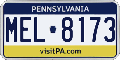 PA license plate MEL8173