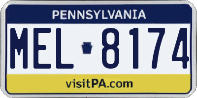 PA license plate MEL8174