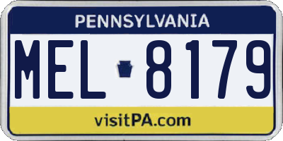 PA license plate MEL8179