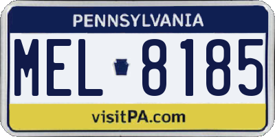 PA license plate MEL8185