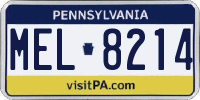 PA license plate MEL8214