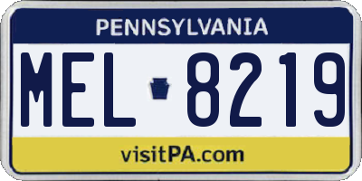 PA license plate MEL8219