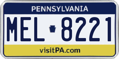 PA license plate MEL8221