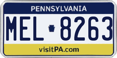 PA license plate MEL8263