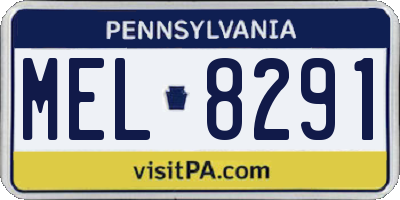 PA license plate MEL8291