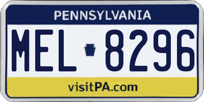 PA license plate MEL8296