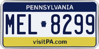 PA license plate MEL8299