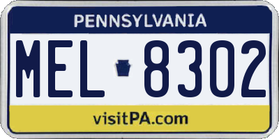 PA license plate MEL8302