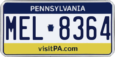 PA license plate MEL8364