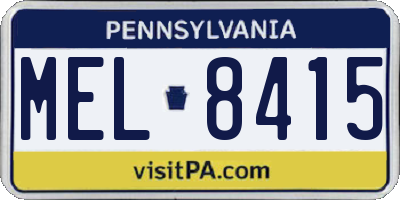 PA license plate MEL8415