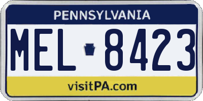 PA license plate MEL8423