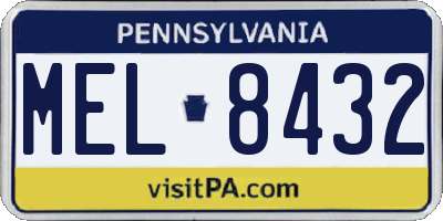 PA license plate MEL8432