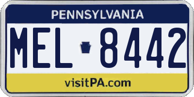 PA license plate MEL8442